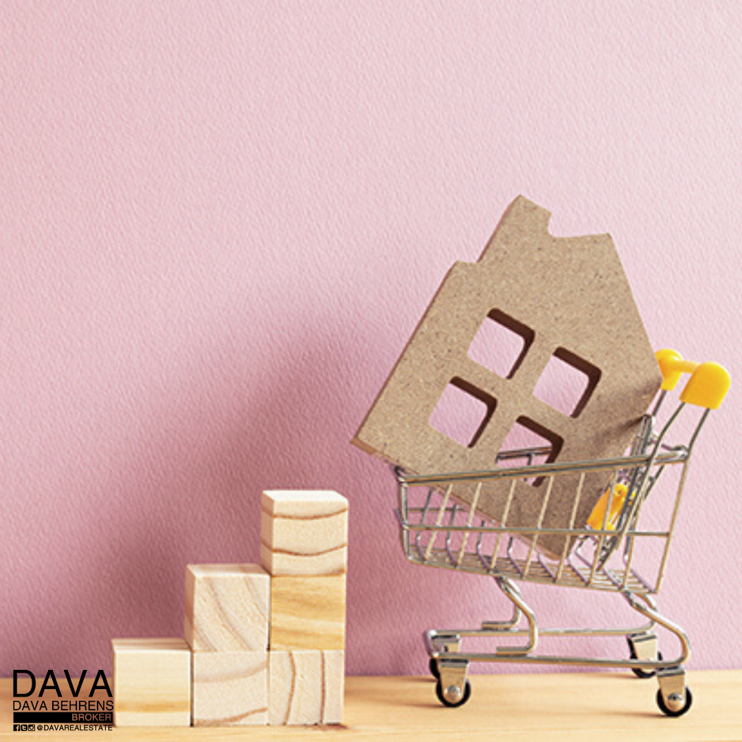 House model in shopping cart, steps.