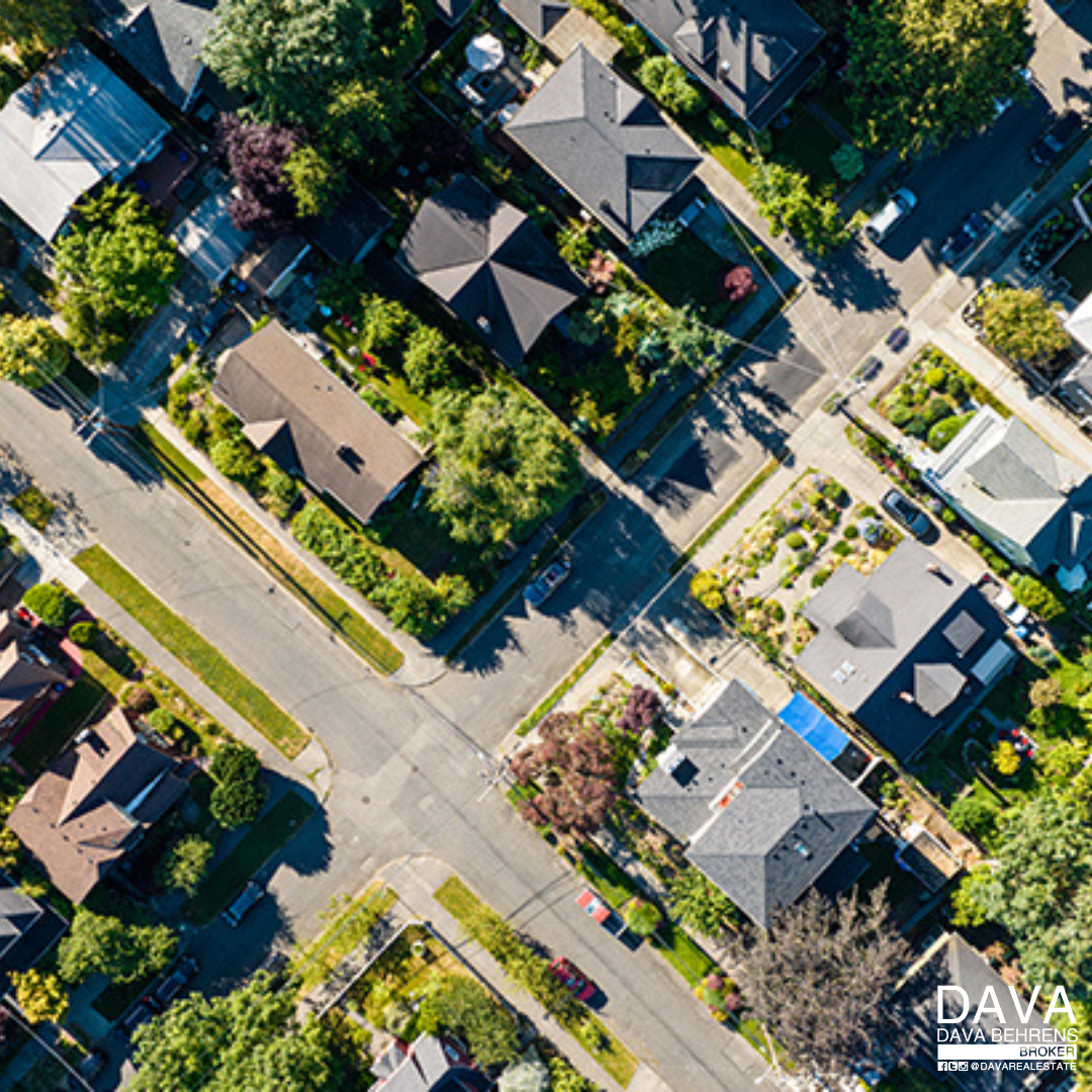 Aerial view of residential neighborhood.