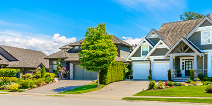 Suburban homes on a sunny day.