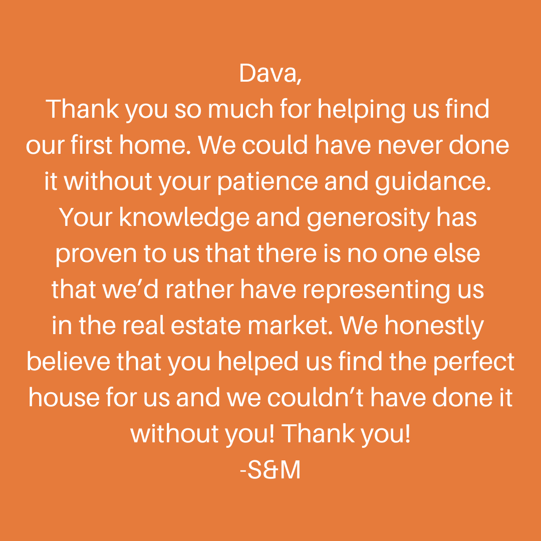 Thank you note for real estate assistance.