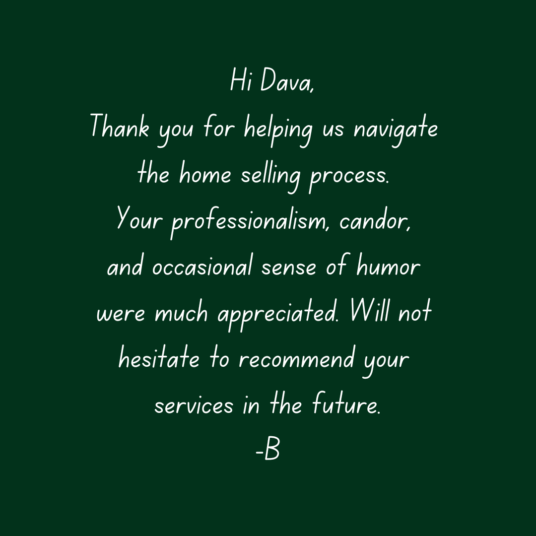 Testimonial expressing appreciation for services.