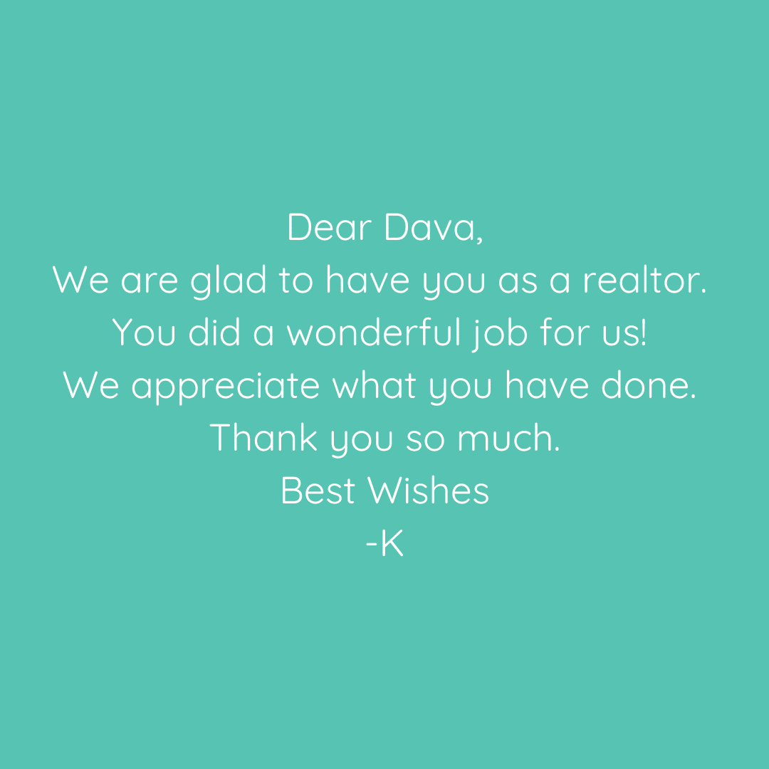 Thank you note for a realtor.