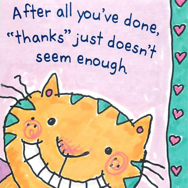 Cat illustration with thank you message.