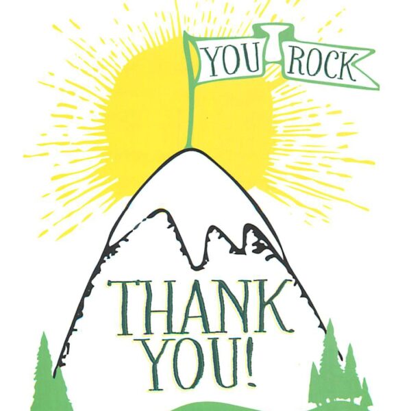 Mountain illustration with "Thank You!" text.