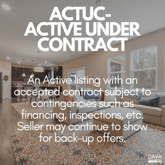 Active under contract, backup offers accepted.