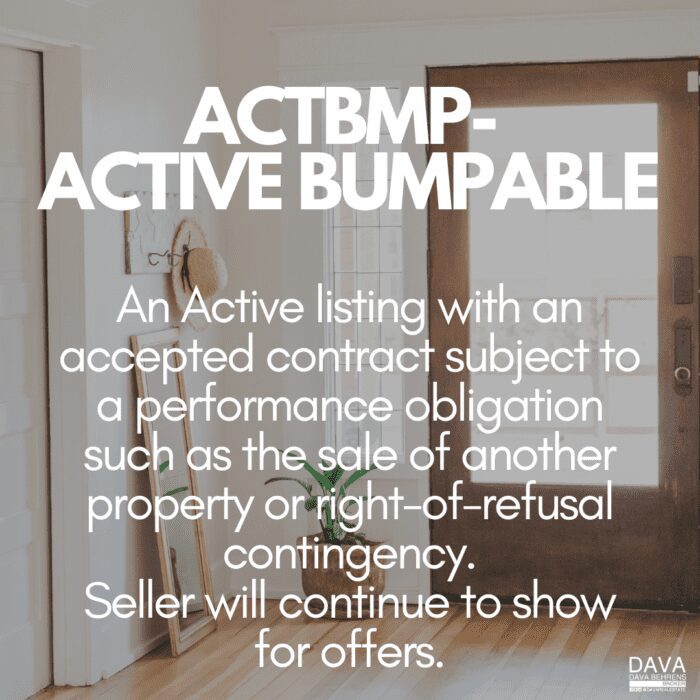 Active listing, accepted contract, showing offers.
