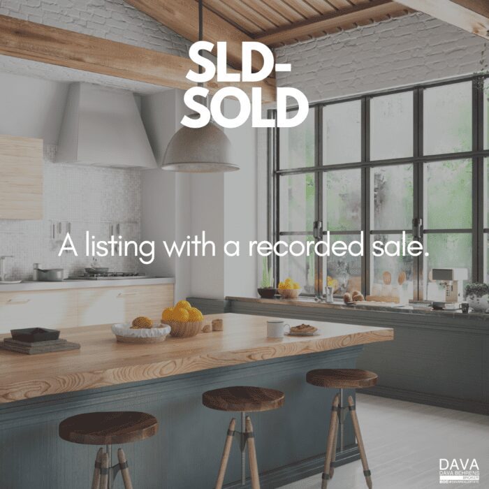 SOLD listing; modern kitchen interior.