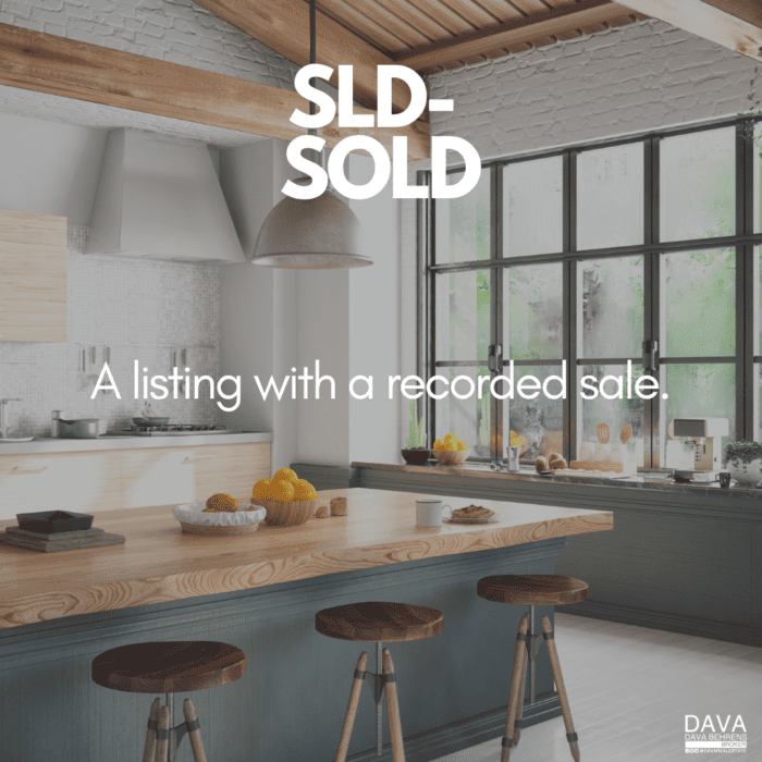 SOLD listing; modern kitchen interior.