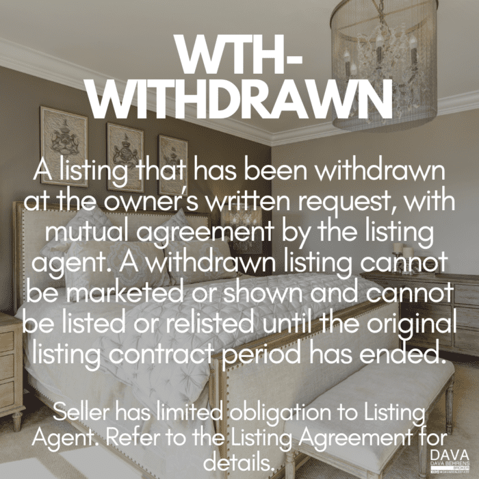 Withdrawn listing; contract period ended.