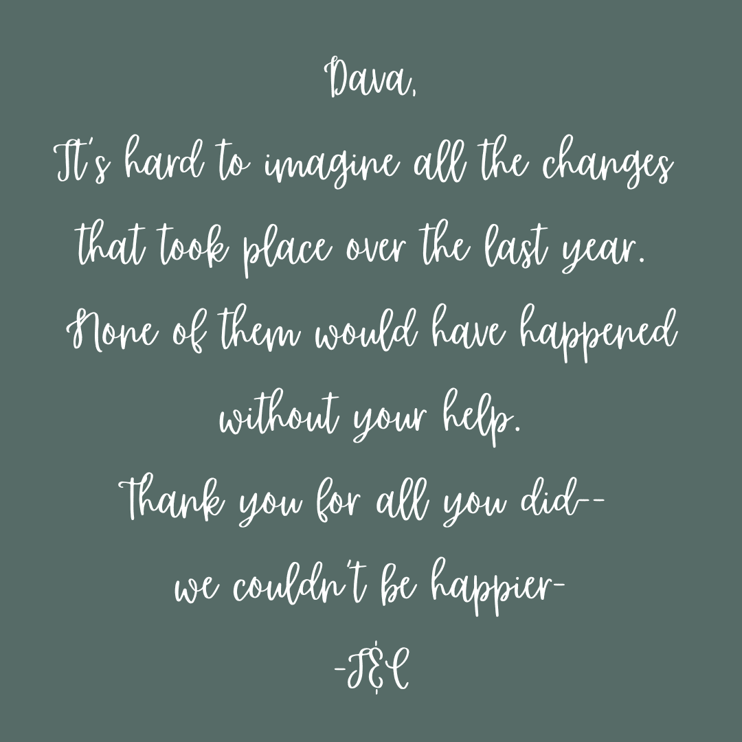 Thank you note on green background.