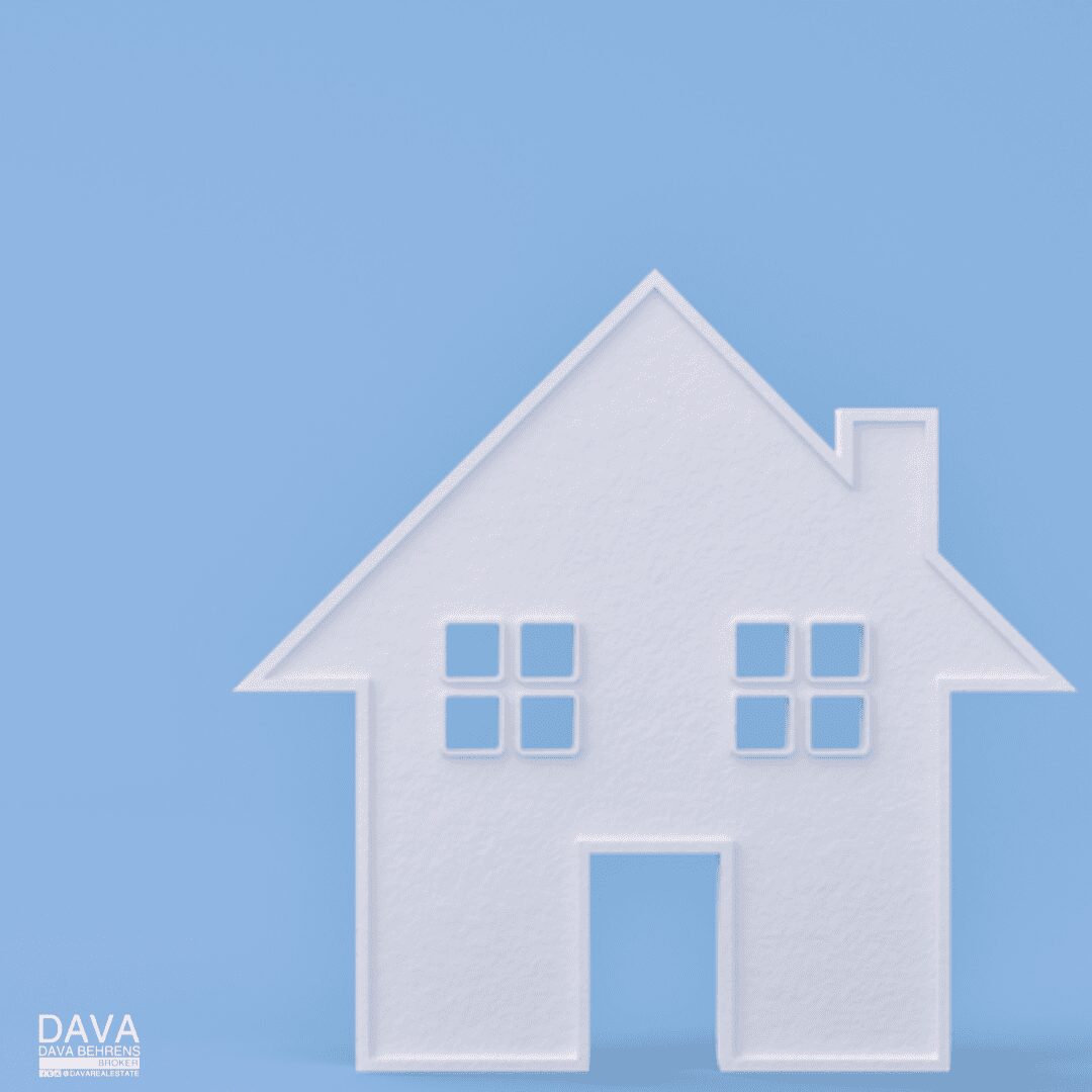 White house icon on blue background.